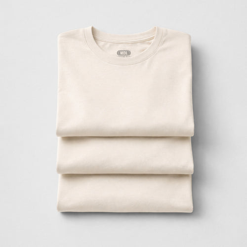 PACK 3 PLAYERAS HUESO