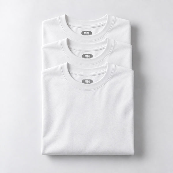 PACK 3 PLAYERAS BLANCAS