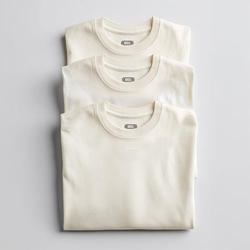 PACK 3 PLAYERAS HUESO