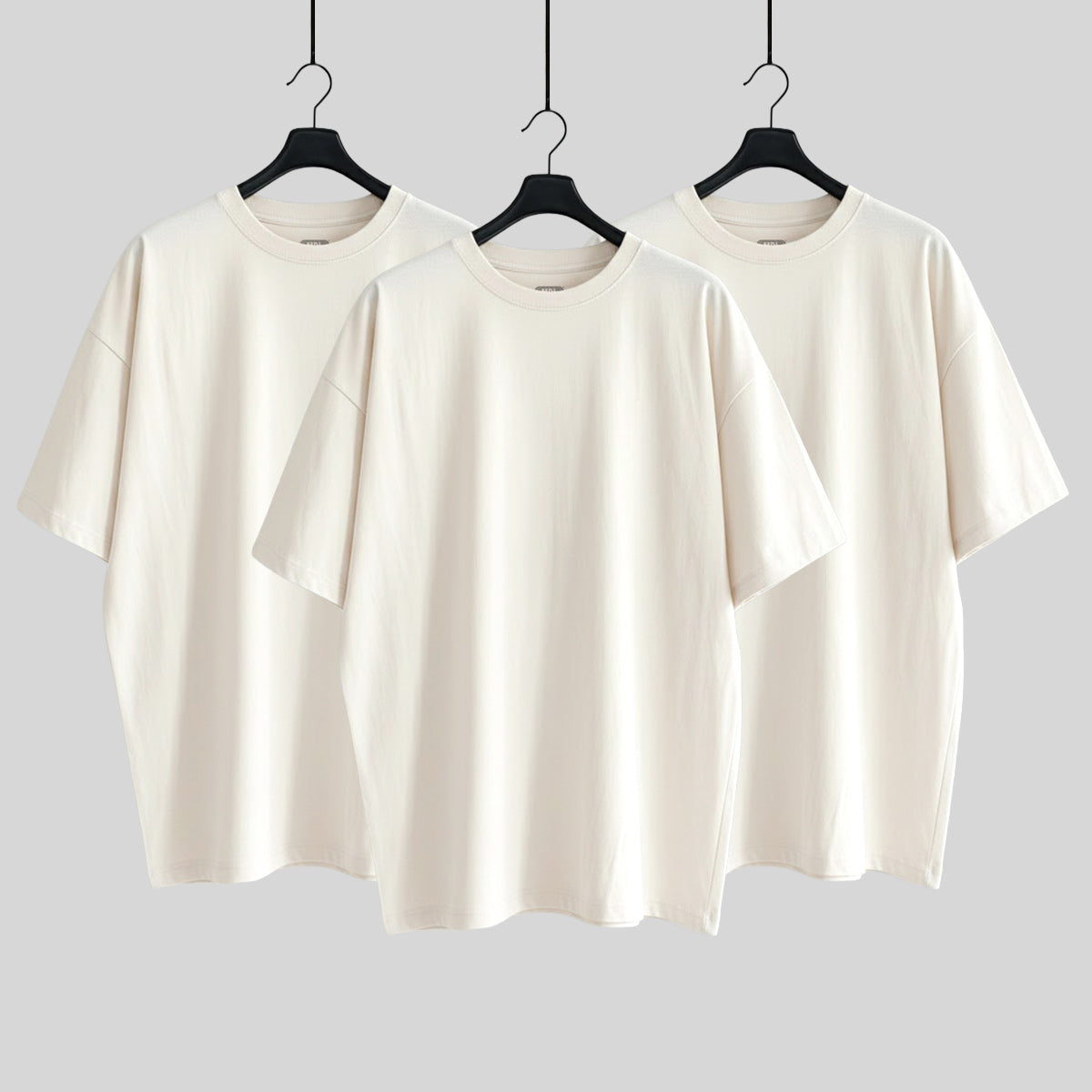 PACK 3 PLAYERAS HUESO