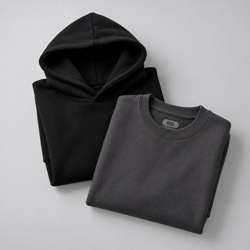 PACK HOODIE NEGRO & PULLOVER GRIS