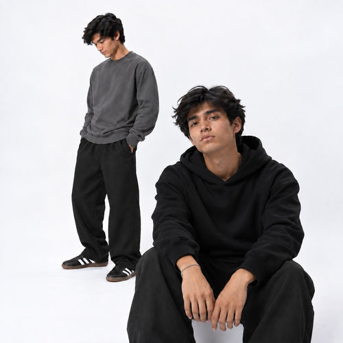 PACK HOODIE NEGRO & PULLOVER GRIS