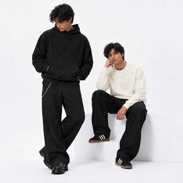 PACK HOODIE NEGRO & PULLOVER HUESO