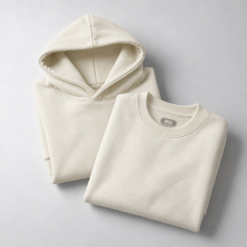 PACK HOODIE HUESO & PULLOVER HUESO