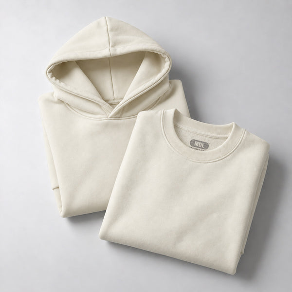PACK HOODIE HUESO & PULLOVER HUESO