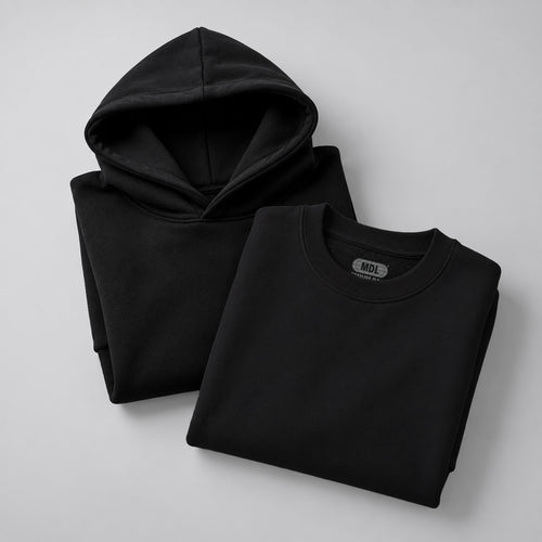 PACK HOODIE & PULLOVER NEGRO