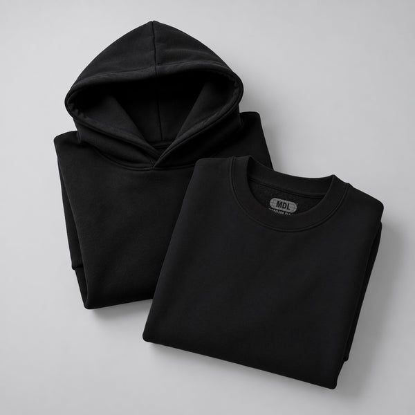 PACK HOODIE & PULLOVER NEGRO