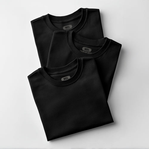 PACK 3 PLAYERAS NEGRAS