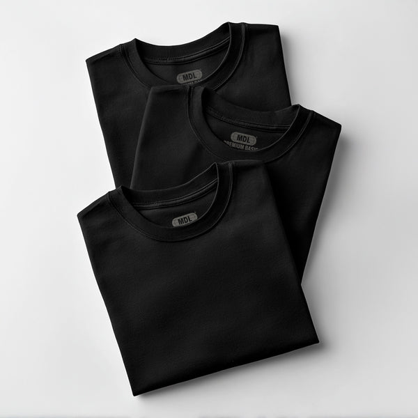 PACK 3 PLAYERAS NEGRAS