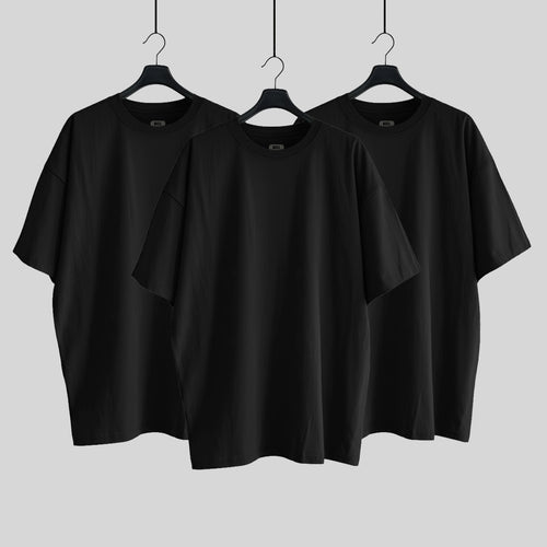 PACK 3 PLAYERAS NEGRAS